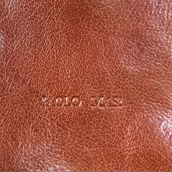 GUC Vintage Paolo Masi Leather Shoulder Baguette Cognac Handbag Purse 90s - Picture 4 of 8